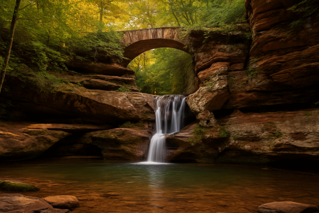 Upper Falls at Old Man's Cave in Hocking Hills State Park